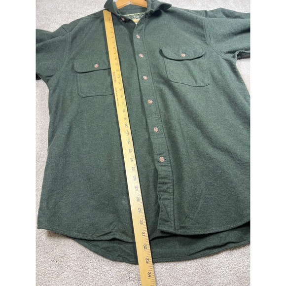 Field & Stream Mens L Green Heavy Cotton Button Up Shirt Jacket Flannel Shacket - Picture 8 of 12